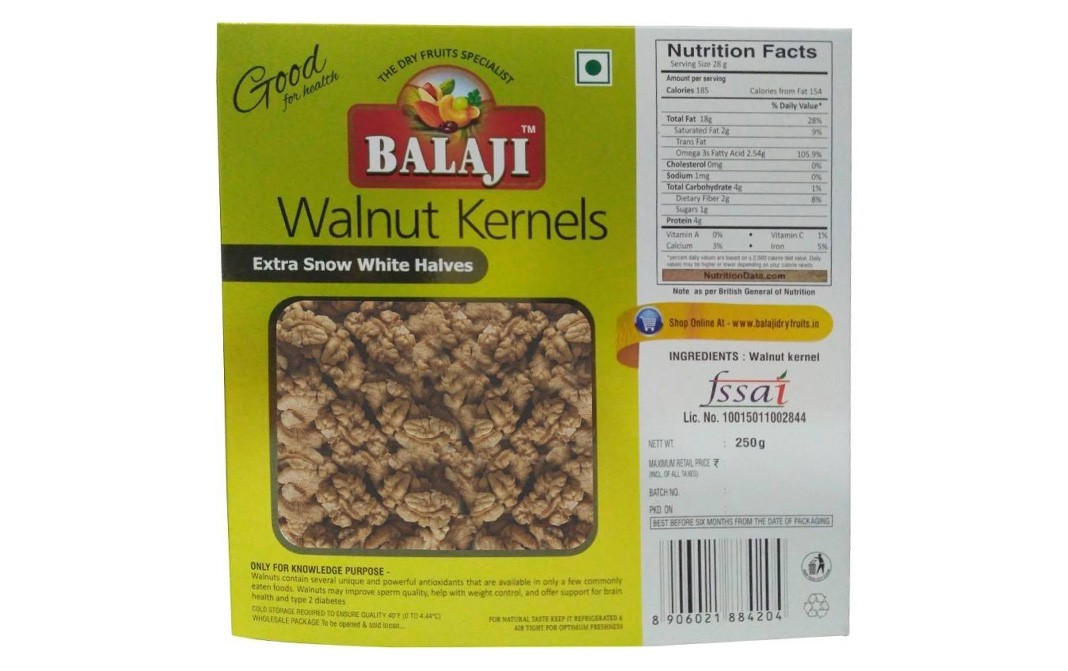 Balaji Walnut Kernels    Box  250 grams
